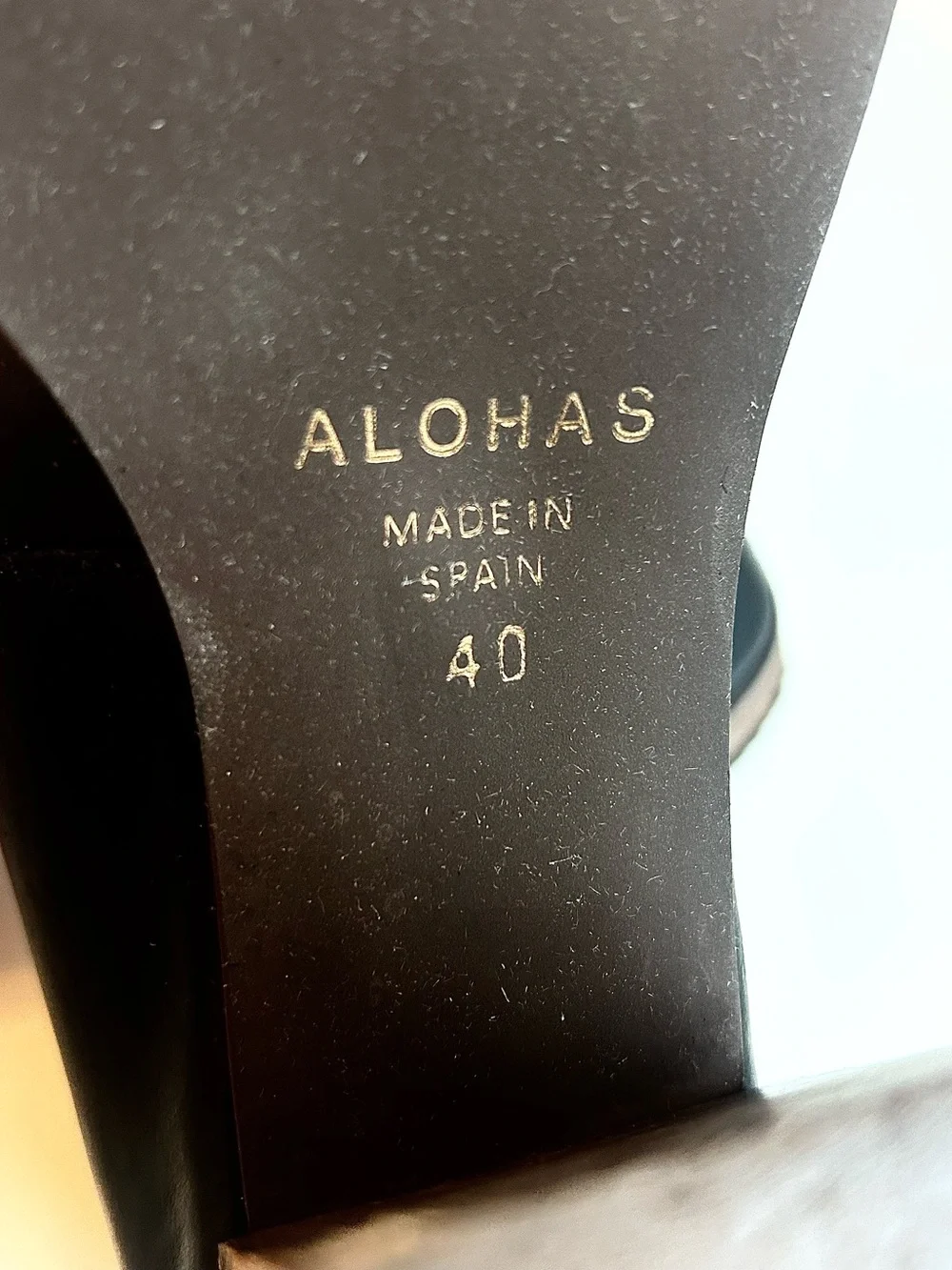 ALOHAS Busy Leather High Block Heel Penny Loafer Black 9